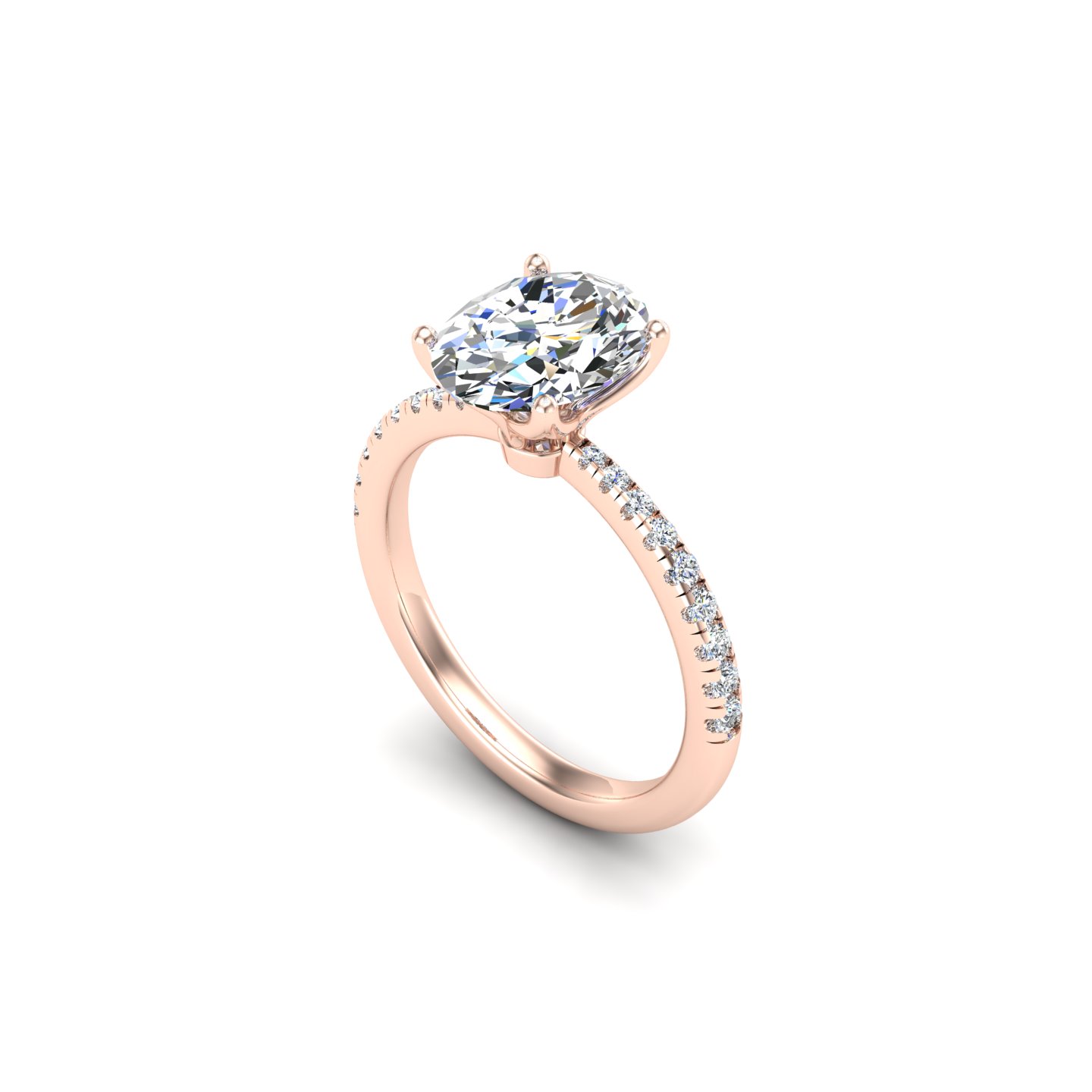 Emelia Pinched Pave Engagement Ring